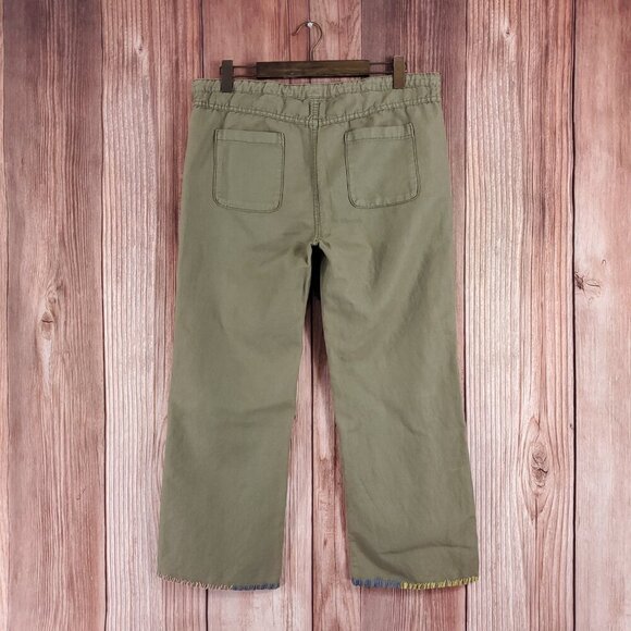 *READ* Johnny Was Womens Size Small Lounger Drawstring Pants Linen Blend Green - Picture 2 of 13